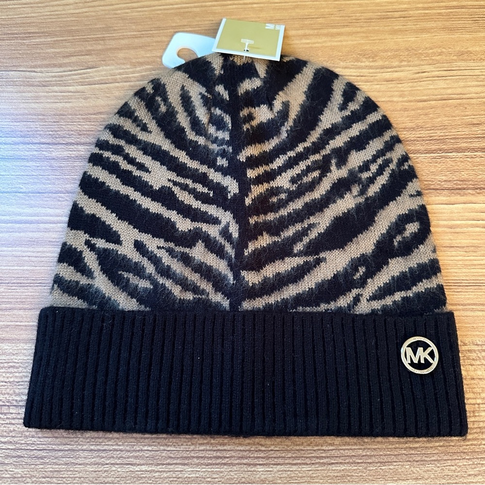 MICHAEL Michael Kors Beanie Hat, Animal Print, One Size